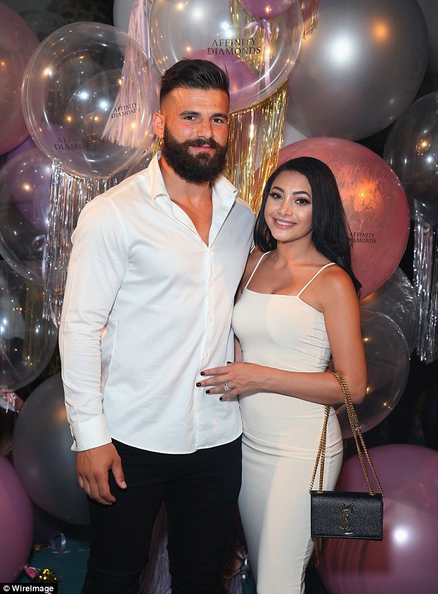 Training: Appropriate for the Valentine's Day theme, a number of couples arrived at the event arm-in-arm, including rugby league star Josh Mansour and his wife Daniella